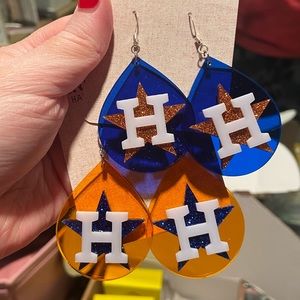 Houston Astros Acrylic Handmade in Texas Earrings